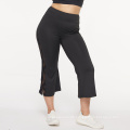 Manufacturer Plus Size Capri Pants Spandex Black Mesh Leggings High-Waisted Women Flare Pants For Yoga